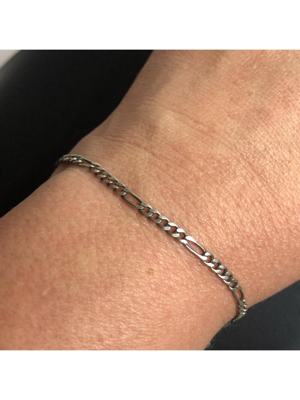 4532 Sterling 925 Mexico Figaro link bracelet 8" Long 3.2 grams